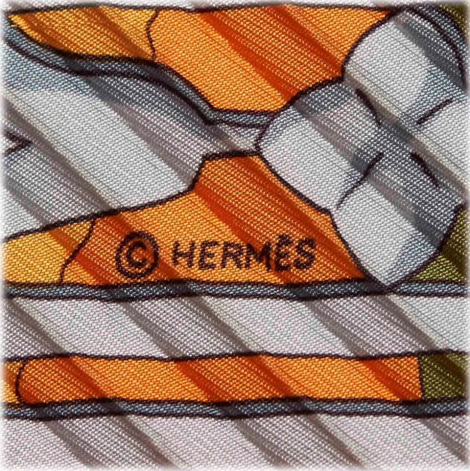 Hermès Vintage - Le Fleuve Sacre Silk Scarf - Orange Multi - Silk Foulard - Luxury High Quality - Avvenice