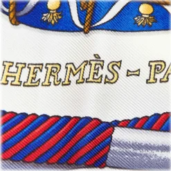 Hermès Vintage - Le Tambours Silk Scarf - Blue Navy Multi - Silk Foulard - Luxury High Quality - Avvenice