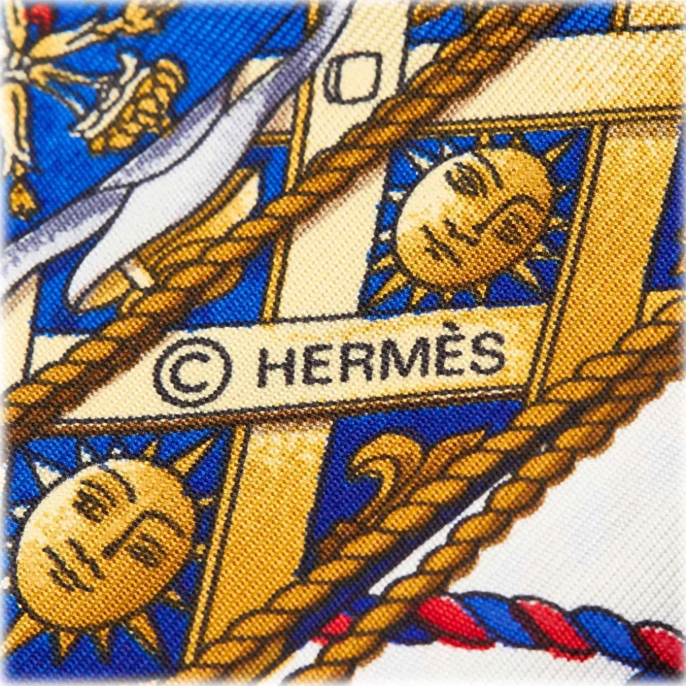 Hermès Vintage - Le Tambours Silk Scarf - Blue Navy Multi - Silk Foulard - Luxury High Quality - Avvenice
