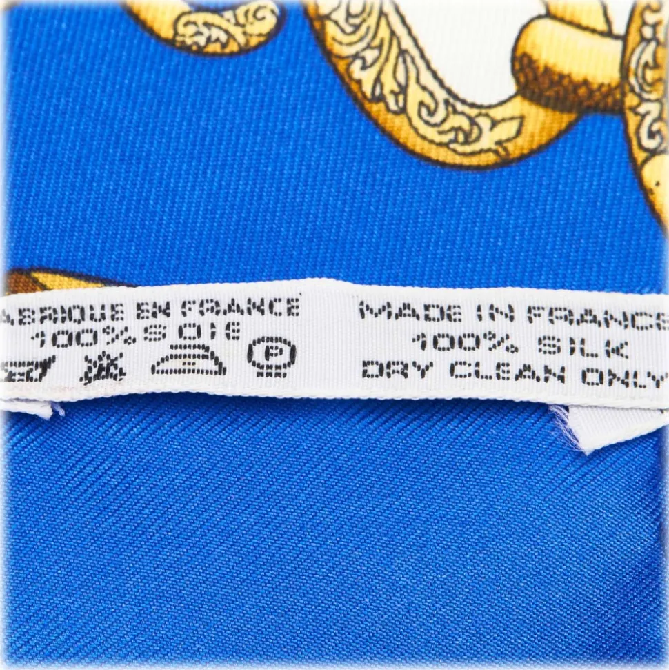 Hermès Vintage - Le Tambours Silk Scarf - Blue Navy Multi - Silk Foulard - Luxury High Quality - Avvenice