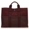 Hermès Vintage - Leather Base Fourre Tout MM Bag - Red Bordeaux Brown - Leather and Canvas Handbag - Luxury High Quality - Avvenice