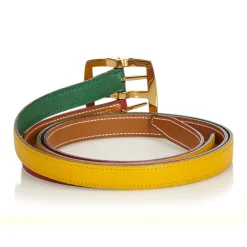 Hermès Vintage - Leather Belt - Red Yellow - Leather Belt - Luxury High Quality - Avvenice