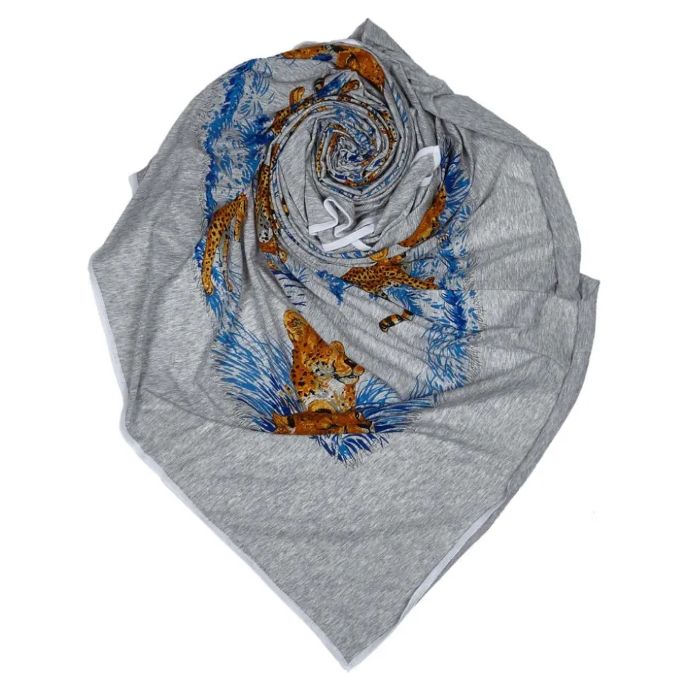 Hermès Vintage - Les Plumes Silk Scarf - Grey Multi - Silk Foulard - Luxury High Quality - Avvenice