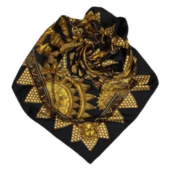 Hermès Vintage - Lor Des Chefs Silk Scarf - Black Multi - Silk Foulard - Luxury High Quality - Avvenice