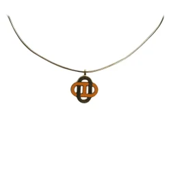 Hermès Vintage - Metal Isatis Pendant Necklace - Gold Orange - Hermès Necklace - Luxury High Quality - Avvenice
