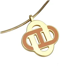 Hermès Vintage - Metal Isatis Pendant Necklace - Gold Orange - Hermès Necklace - Luxury High Quality - Avvenice