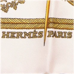Hermès Vintage - Nec Mergitur Silk Scarf - White Multi - Silk Foulard - Luxury High Quality - Avvenice