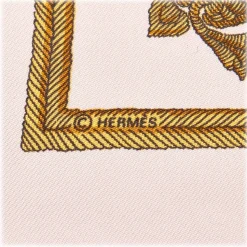 Hermès Vintage - Nec Mergitur Silk Scarf - White Multi - Silk Foulard - Luxury High Quality - Avvenice