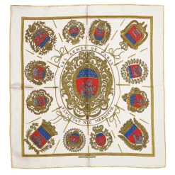 Hermès Vintage - Nec Mergitur Silk Scarf - White Multi - Silk Foulard - Luxury High Quality - Avvenice