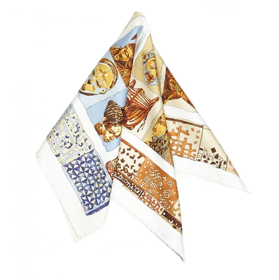 Hermès Vintage - Persona Silk Scarf - White Multi - Silk Foulard - Luxury High Quality - Avvenice