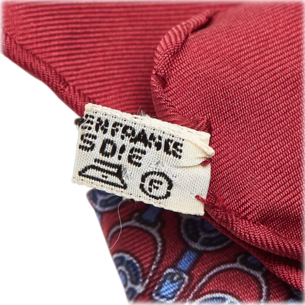 Hermès Vintage - Printed Silk Scarf - Red Bordeaux - Silk Foulard - Luxury High Quality - Avvenice