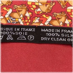 Hermès Vintage - Printed Silk Scarf - Red Bordeaux Multi - Silk Foulard - Luxury High Quality - Avvenice
