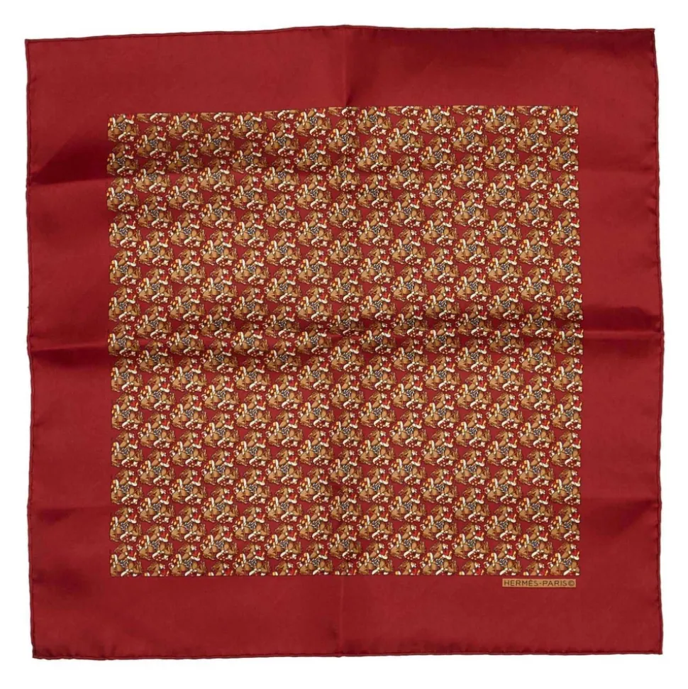 Hermès Vintage - Printed Silk Scarf - Red Bordeaux Multi - Silk Foulard - Luxury High Quality - Avvenice