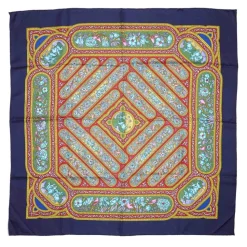 Hermès Vintage - Qalamdan Silk Scarf - Purple Multi - Silk Foulard - Luxury High Quality - Avvenice