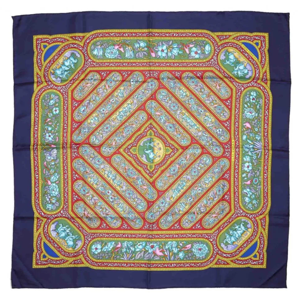 Hermès Vintage - Qalamdan Silk Scarf - Purple Multi - Silk Foulard - Luxury High Quality - Avvenice