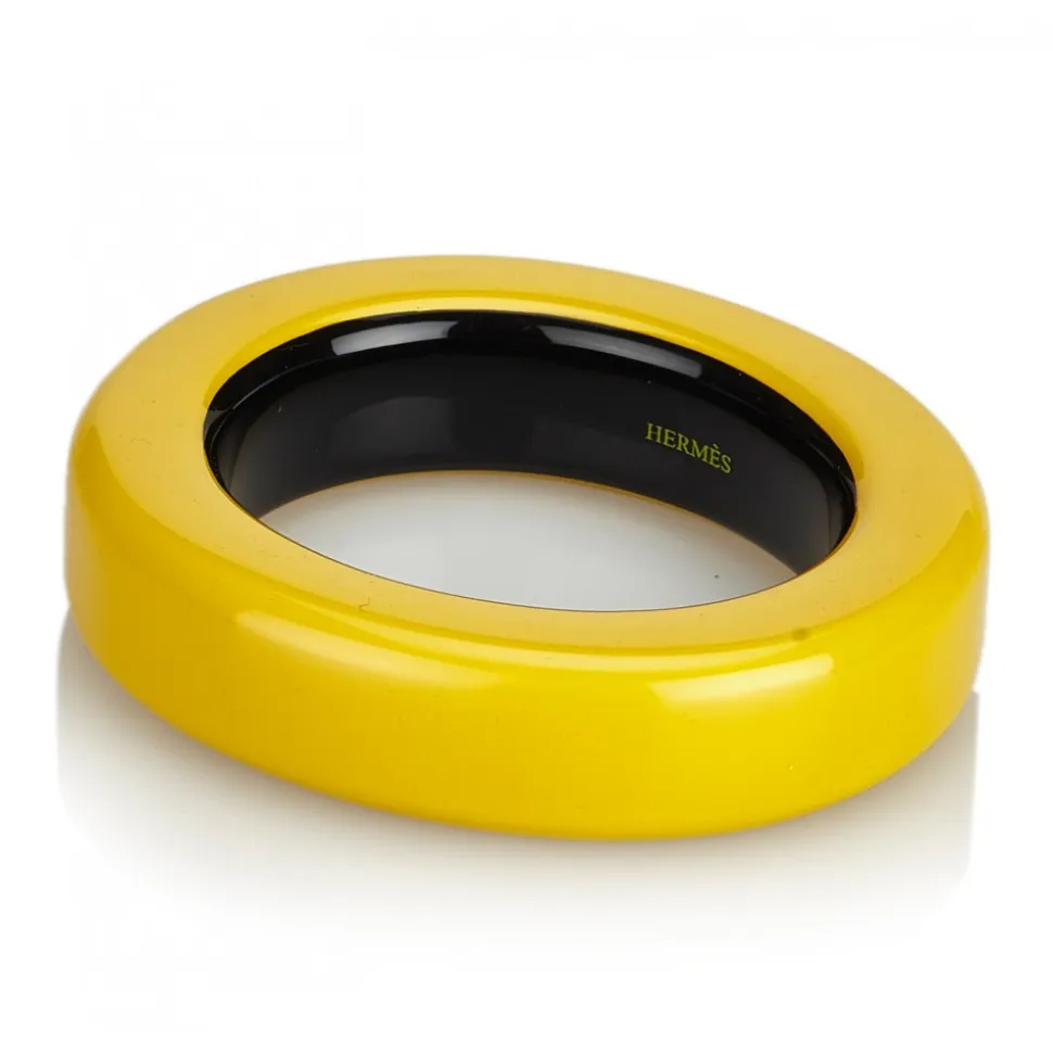 Hermès Vintage - Resin Bangle - Yellow Black - Resin Bracelet - Luxury High Quality - Avvenice