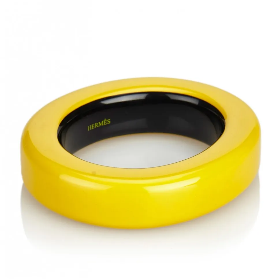 Hermès Vintage - Resin Bangle - Yellow Black - Resin Bracelet - Luxury High Quality - Avvenice