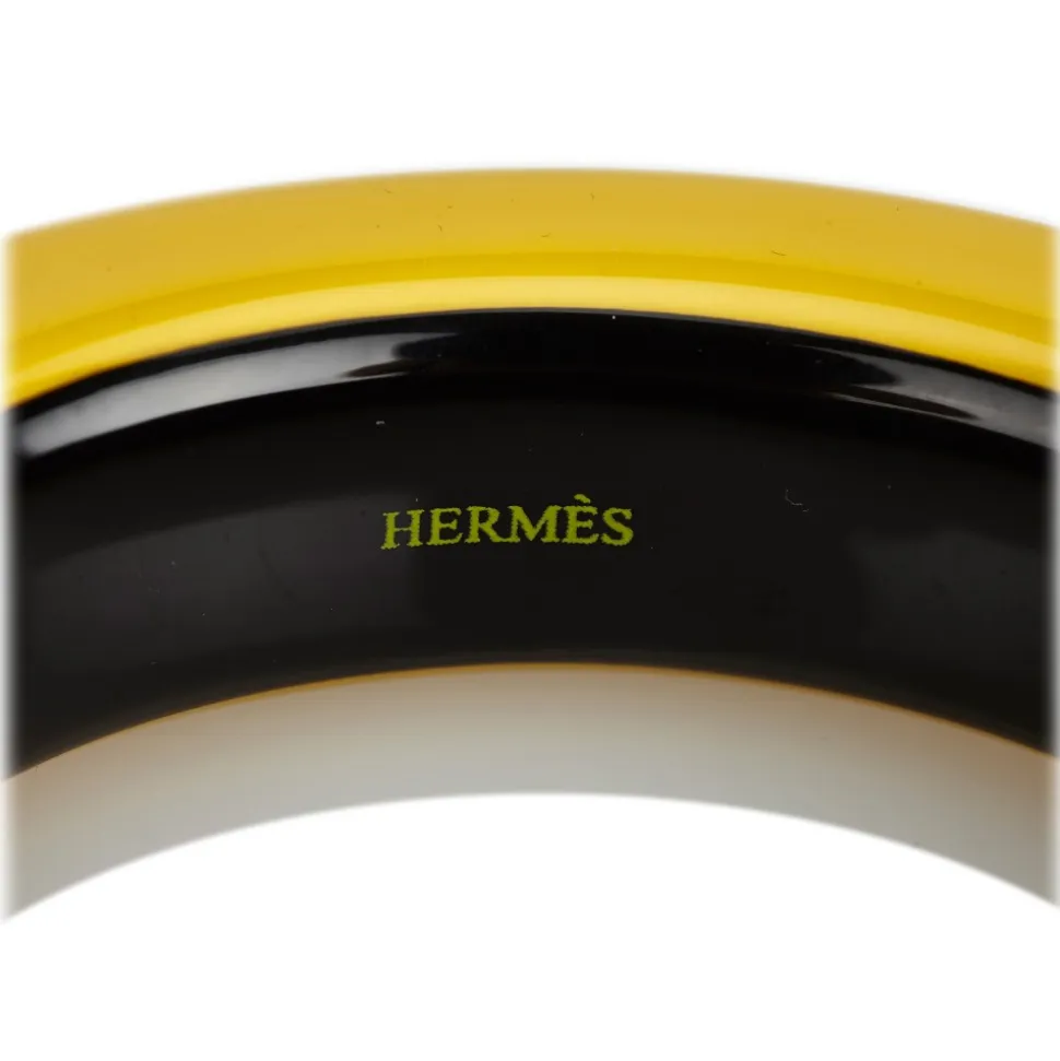 Hermès Vintage - Resin Bangle - Yellow Black - Resin Bracelet - Luxury High Quality - Avvenice