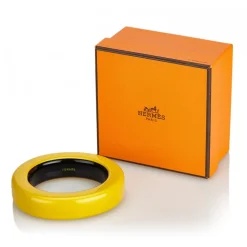 Hermès Vintage - Resin Bangle - Yellow Black - Resin Bracelet - Luxury High Quality - Avvenice
