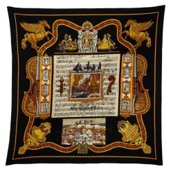 Hermès Vintage - Salzburg Silk Scarf - Black Multi - Silk Foulard - Luxury High Quality - Avvenice