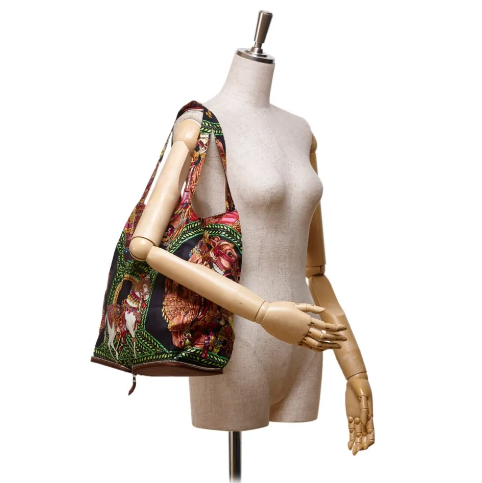 Hermès Vintage - Silky Pop Tote Bag - Brown Multi - Leather Canvas Silk Handbag - Luxury High Quality - Avvenice