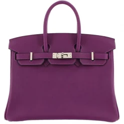 Hermès Vintage - Swift Birkin 25 - Purple - Leather Handbag - Avvenice