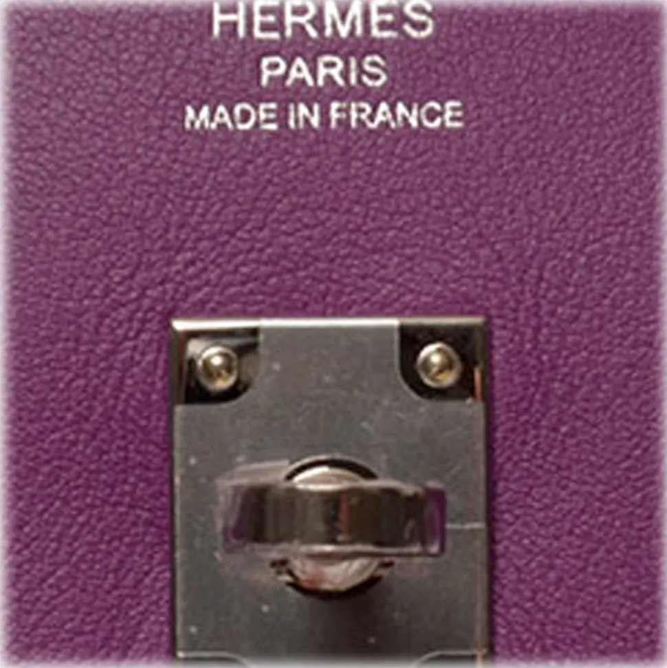 Hermès Vintage - Swift Birkin 25 - Purple - Leather Handbag - Avvenice
