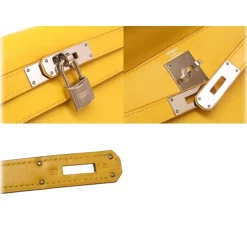 Hermès Vintage - Tadelakt Kelly 28 Bag - Yellow - Leather and Calf Handbag - Luxury High Quality - Avvenice