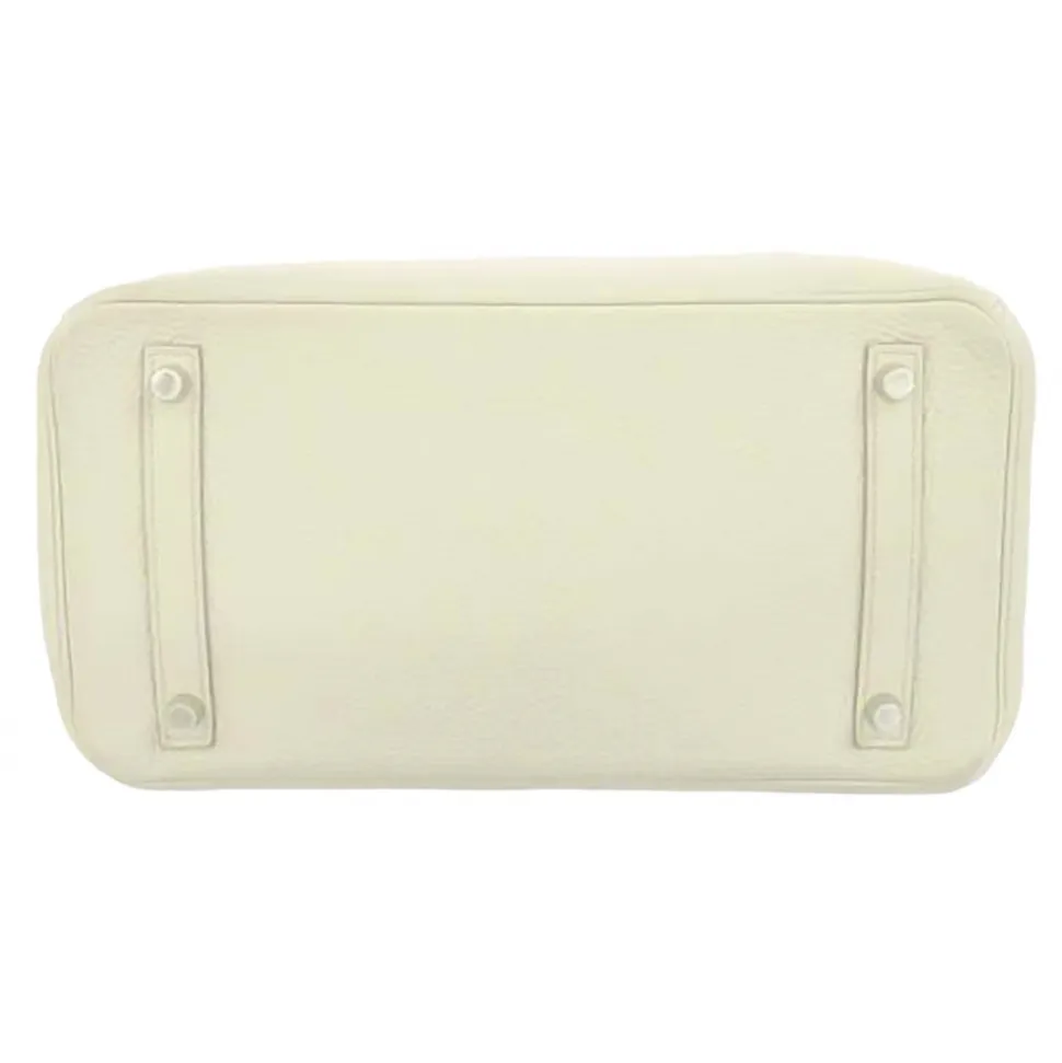 Hermès Vintage - Taurillon Clemence Birkin 30 - White - Leather Handbag - Avvenice