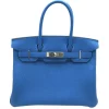 Hermès Vintage - Taurillon Clemence Birkin 30 - Blue - Leather Handbag - Avvenice