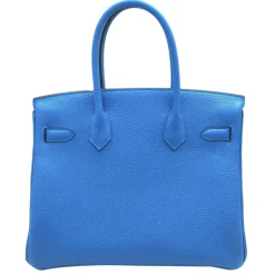 Hermès Vintage - Taurillon Clemence Birkin 30 - Blue - Leather Handbag - Avvenice