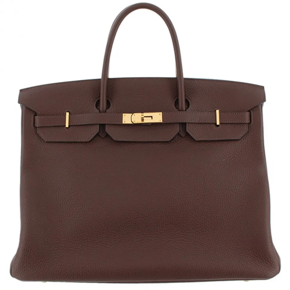 Hermès Vintage - Taurillon Clemence Birkin 40 - Brown - Leather Handbag - Avvenice