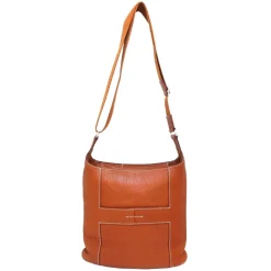 Hermès Vintage - Taurillon Clemence Sac Good News Crossbody Bag - Orange - Leather Crossbody Bag - Avvenice