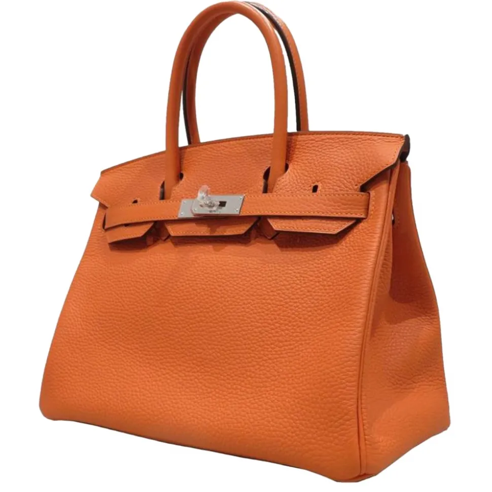 Hermès Vintage - Taurillon Clemence Birkin 30 - Orange - Leather Handbag - Avvenice