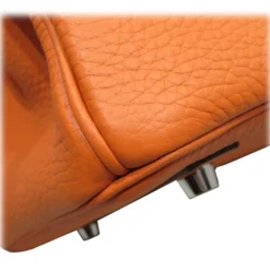 Hermès Vintage - Taurillon Clemence Birkin 30 - Orange - Leather Handbag - Avvenice