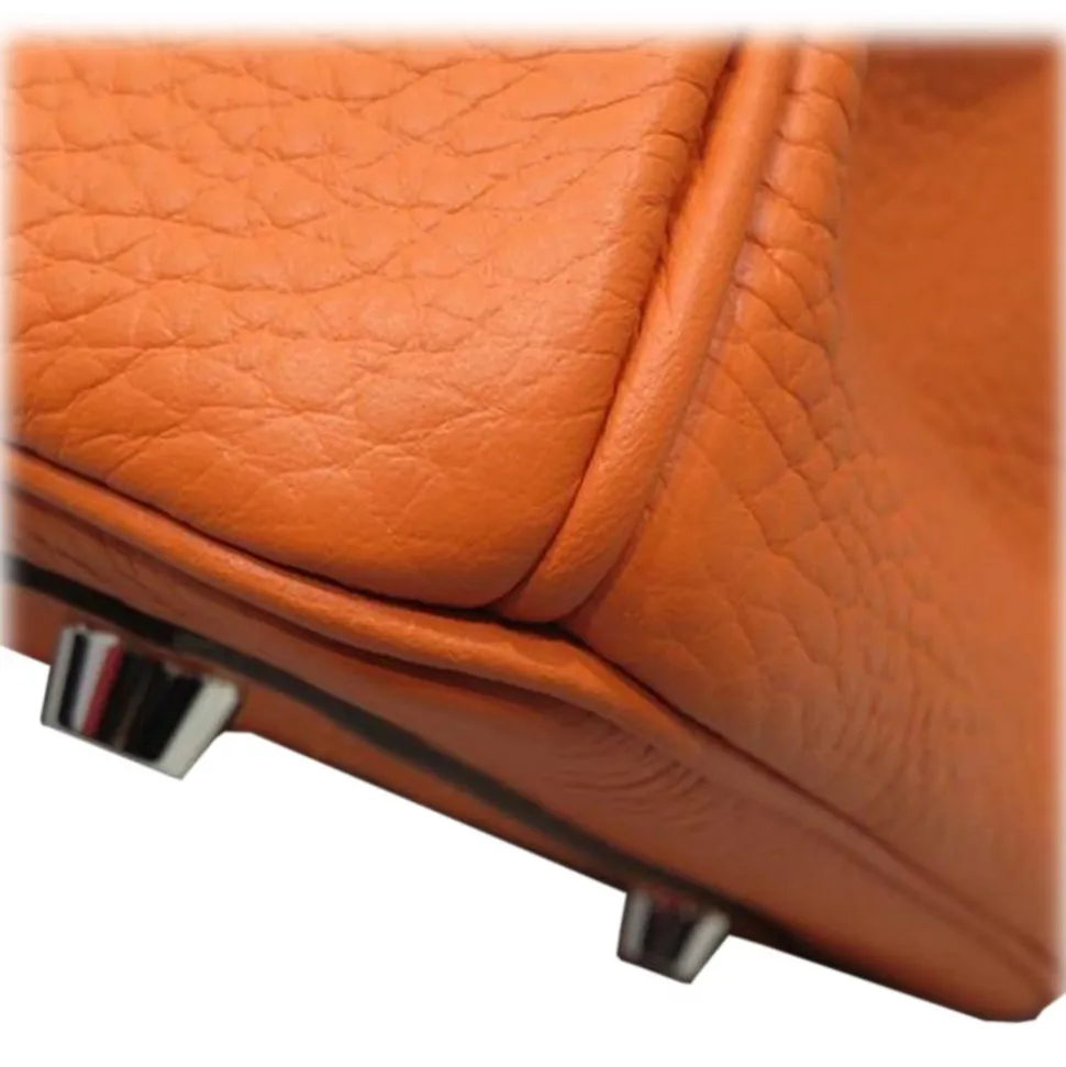 Hermès Vintage - Taurillon Clemence Birkin 30 - Orange - Leather Handbag - Avvenice