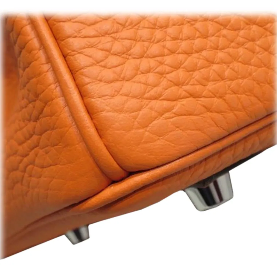 Hermès Vintage - Taurillon Clemence Birkin 30 - Orange - Leather Handbag - Avvenice