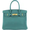 Hermès Vintage - Taurillon Clemence Birkin 30 - Blue - Leather Handbag - Avvenice