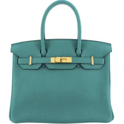 Hermès Vintage - Taurillon Clemence Birkin 30 - Blue - Leather Handbag - Avvenice