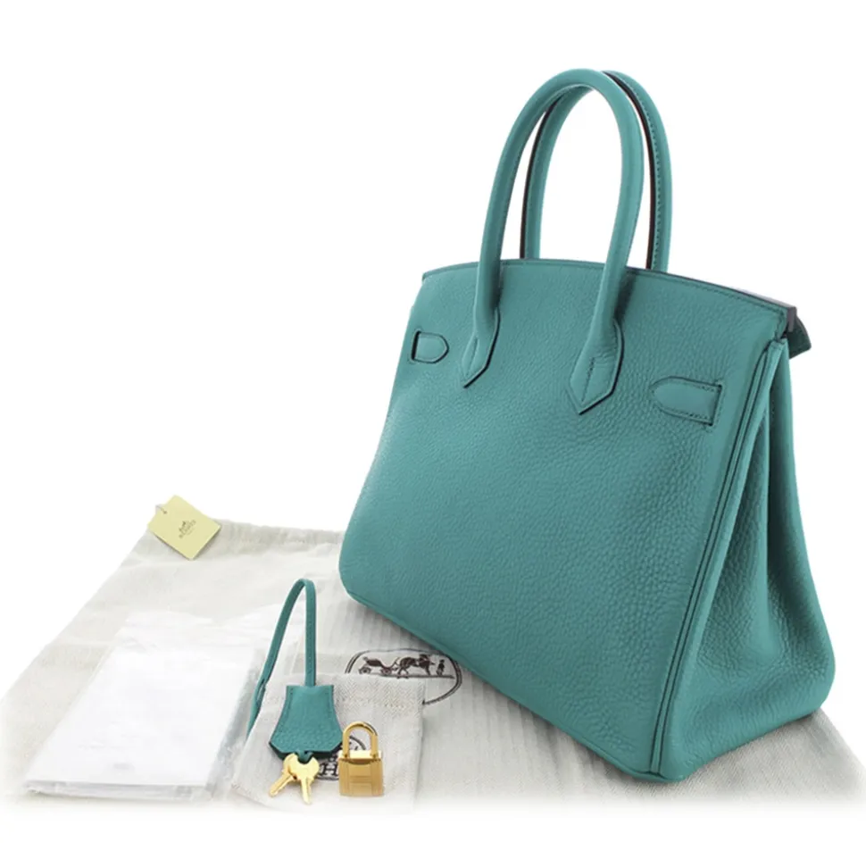 Hermès Vintage - Taurillon Clemence Birkin 30 - Blue - Leather Handbag - Avvenice