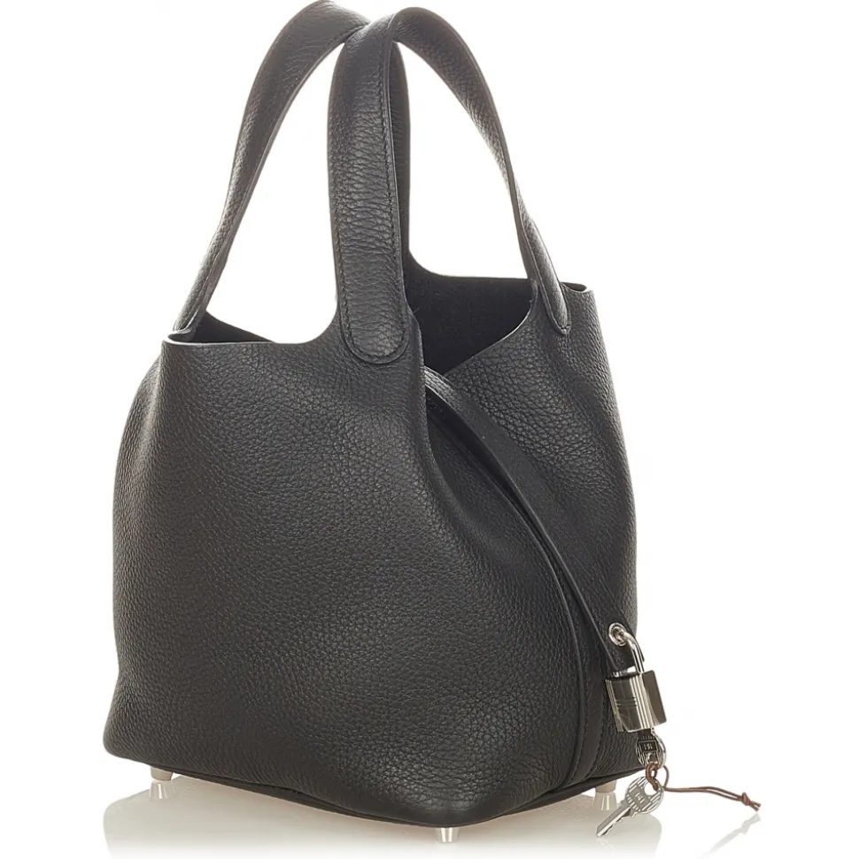 Hermès Vintage - Togo Picotin 18 - Black - Leather Handbag - Avvenice