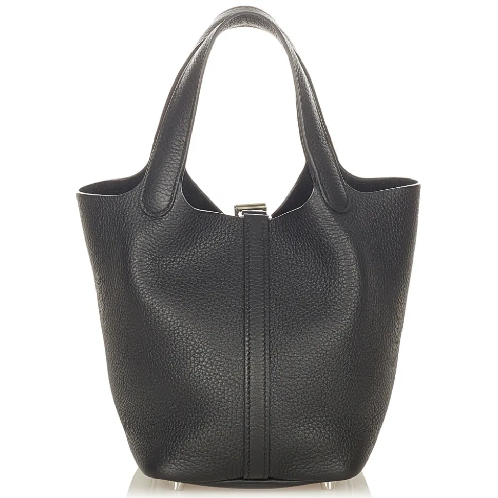 Hermès Vintage - Togo Picotin 18 - Black - Leather Handbag - Avvenice