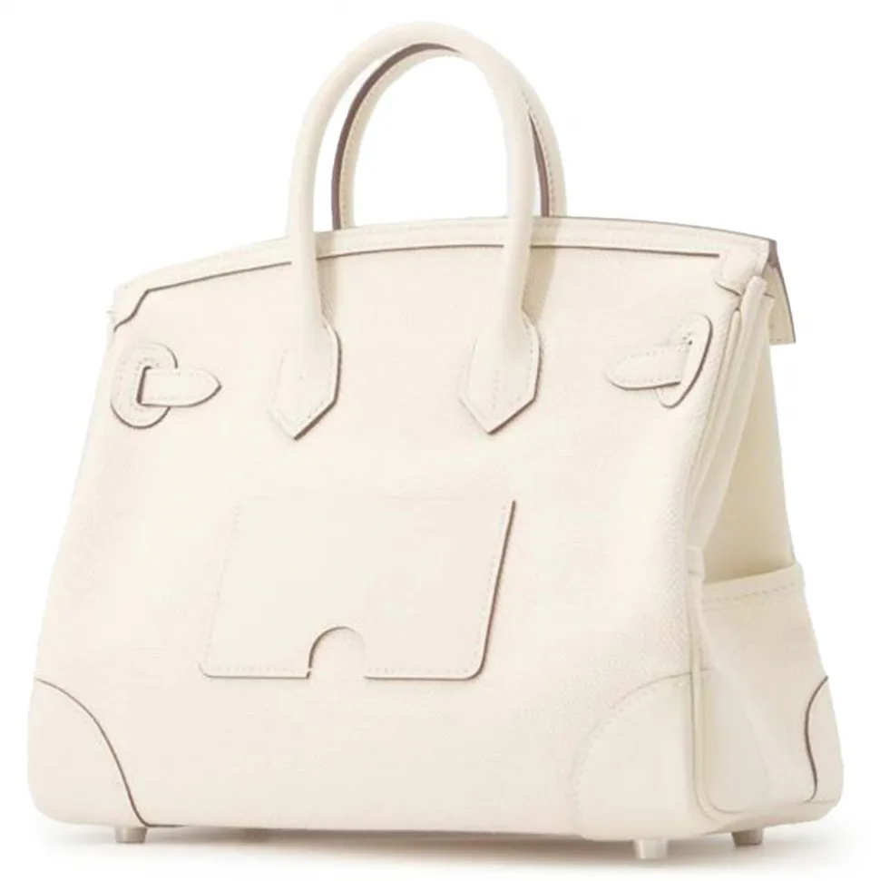 Hermès Vintage - Toile Goeland Swift Cargo Birkin 25 - White - Leather and Calf Handbag - Luxury High Quality - Avvenice