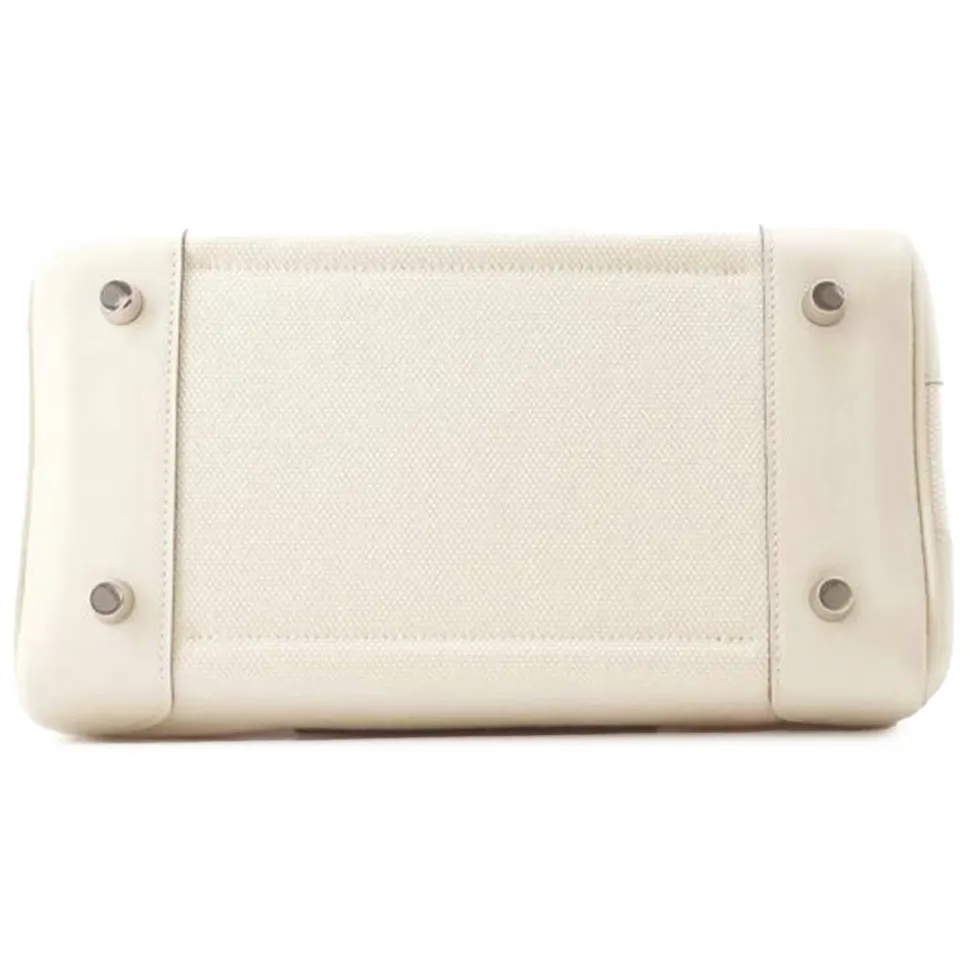 Hermès Vintage - Toile Goeland Swift Cargo Birkin 25 - White - Leather and Calf Handbag - Luxury High Quality - Avvenice