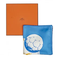 Hermès Vintage - Vive Les Champions Scarf - Light Blue Multi - Silk Foulard - Luxury High Quality - Avvenice