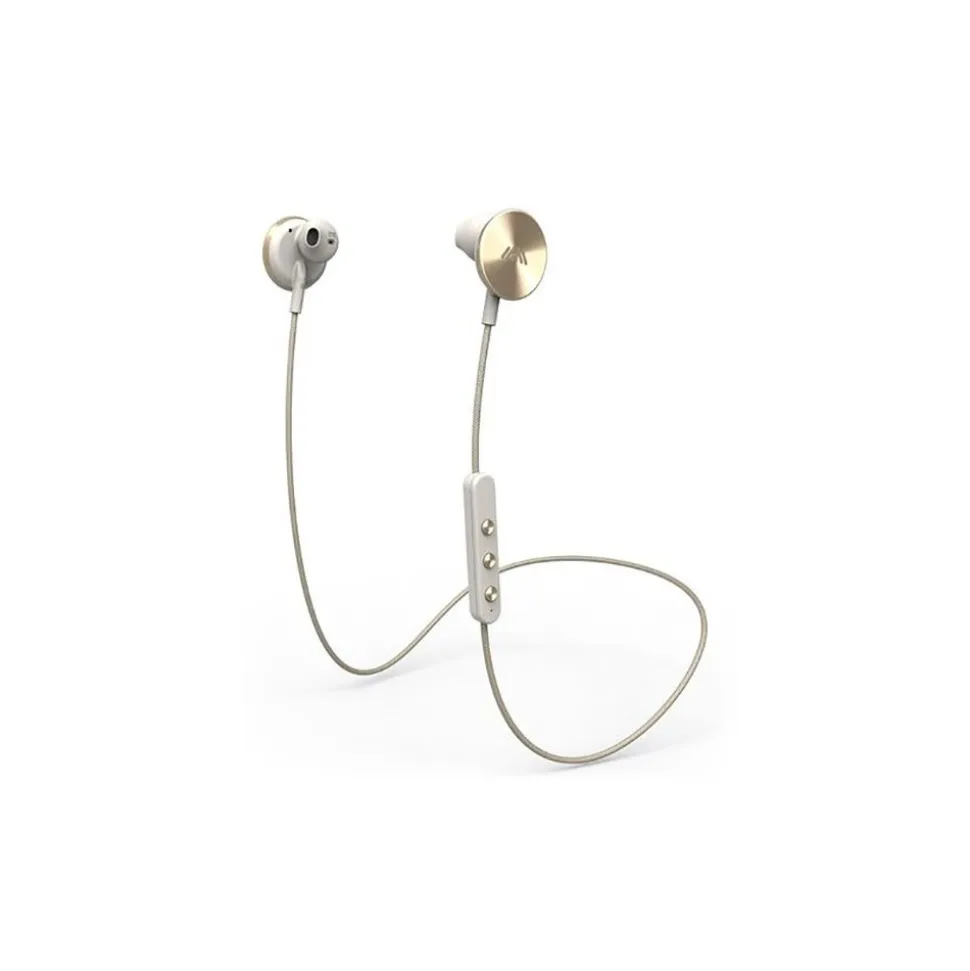 i.am+ - I Am Plus - Buttons - Gold - Premium Wireless Bluetooth Earphones - Tailored Fit with Immersive Sound - Avvenice