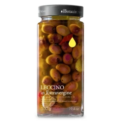 Il Bottaccio - Black Leccino Olives Dressed in Extra Virgin Olive Oil - Italian - High Quality - 550 gr - Avvenice
