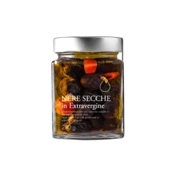 Il Bottaccio - Dried Black Olives Dressed in Extra Virgin Olive Oil - Italian - High Quality - 280 gr - Avvenice