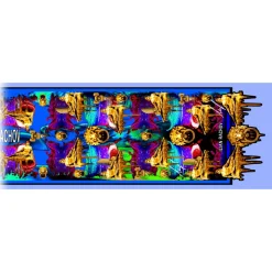 Ilian Rachov - Double Unisex Blue Silk Scarf Roman Heroes - Baroque - Silk Foulard - Luxury High Quality - Avvenice