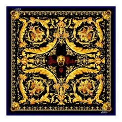 Ilian Rachov - Gold Barocco Silk Scarf - Baroque - Silk Foulard - Luxury High Quality - Avvenice